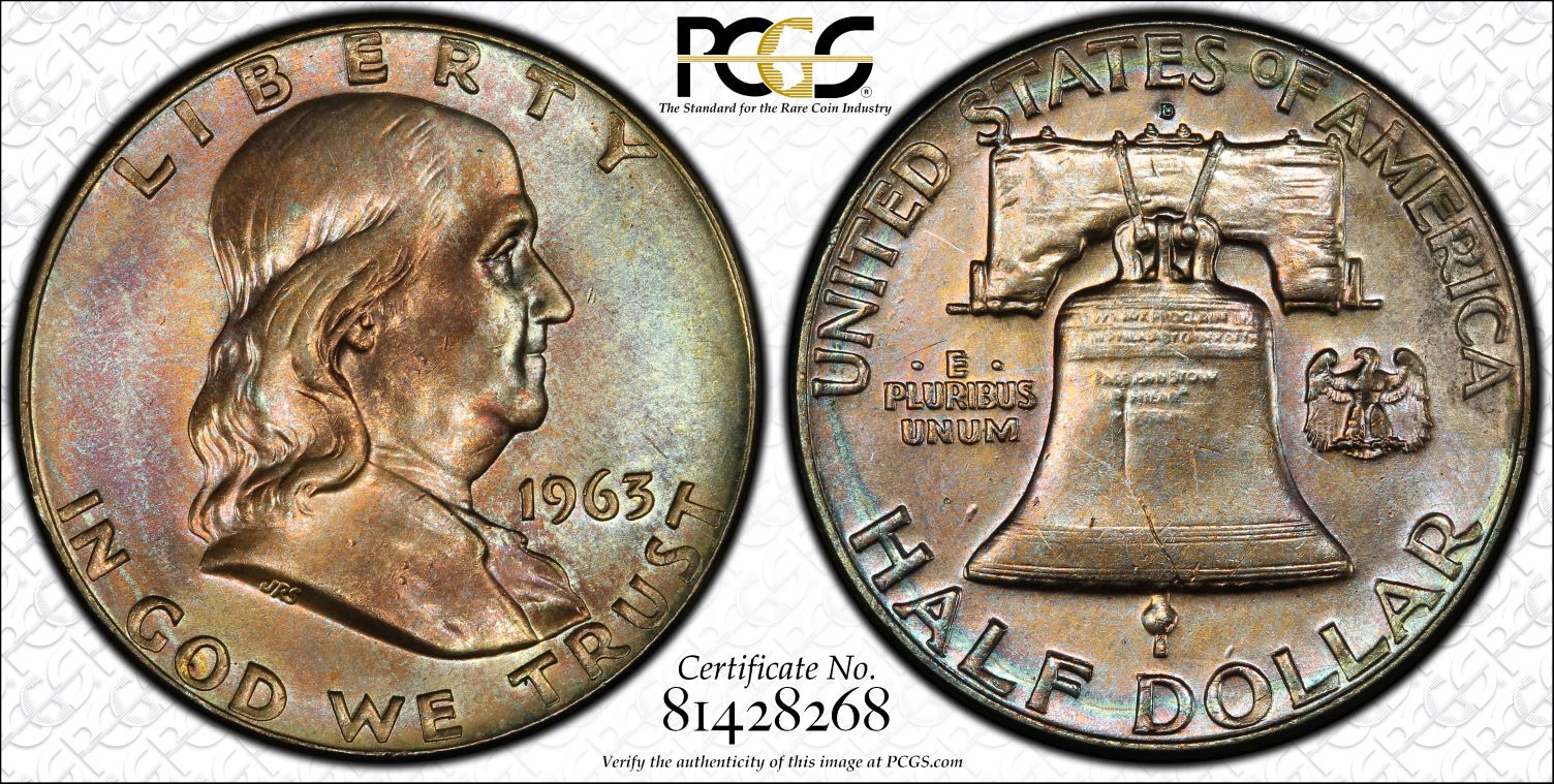 1963-D Franklin Half PCGS MS62